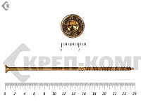 Саморезы Конструкционные, потай Torx, желтый цинк   8.0х260 мм ПРОФИ HIMTEX (50 шт)