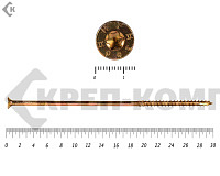 Саморезы Конструкционные, потай Torx, желтый цинк   8.0х300 мм ПРОФИ HIMTEX (50 шт)