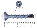 Саморез потай, цинк 6.3 х 45 сверло, DIN 7504P, Фасовка (200шт) – фото